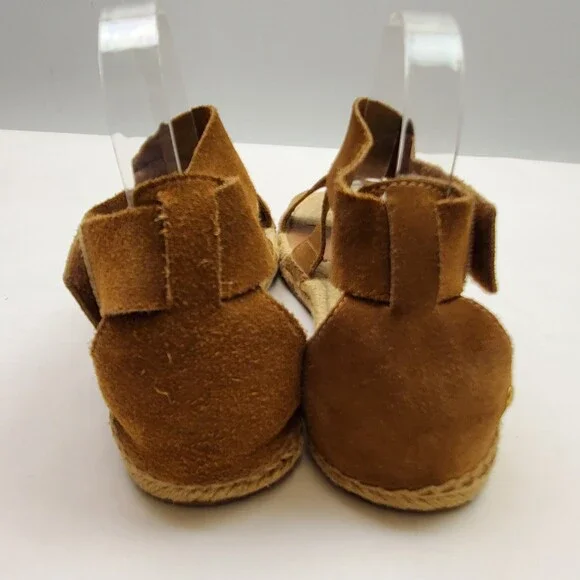 UGG Australia Mila Gladiator Espadrille Sandals Womens Size 8 Suede Chestnut - Picture 4 of 10